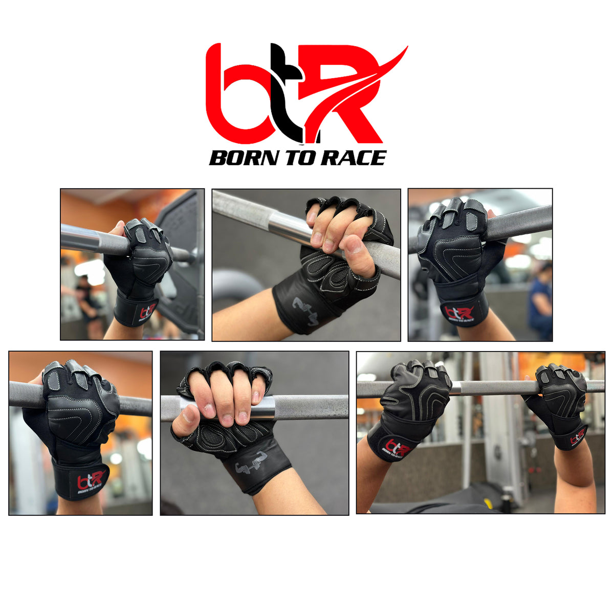 Weight Lifting Leather Gloves - Fingerless, Padded, Long Wrist Support Unisex Design For Men & Women