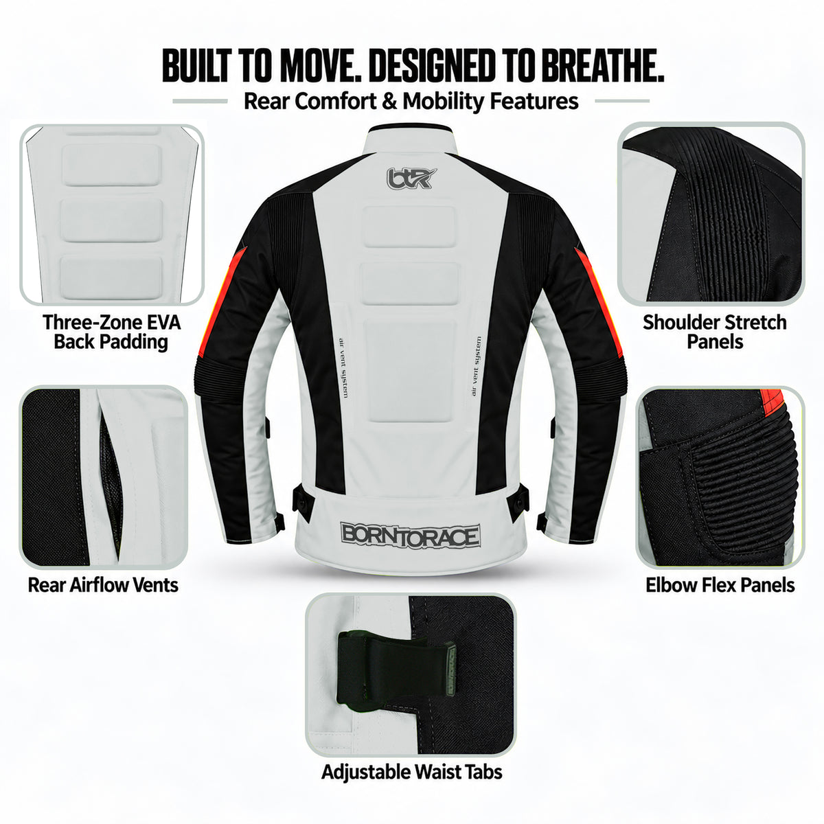 Men's Waterproof Cordura Motorcycle Jacket EVA - Touring & Riding