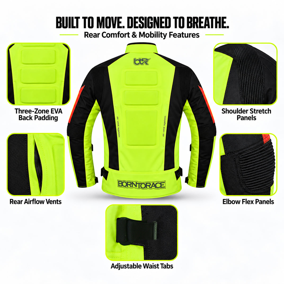 Men's Waterproof Cordura Motorcycle Jacket EVA - Touring & Riding