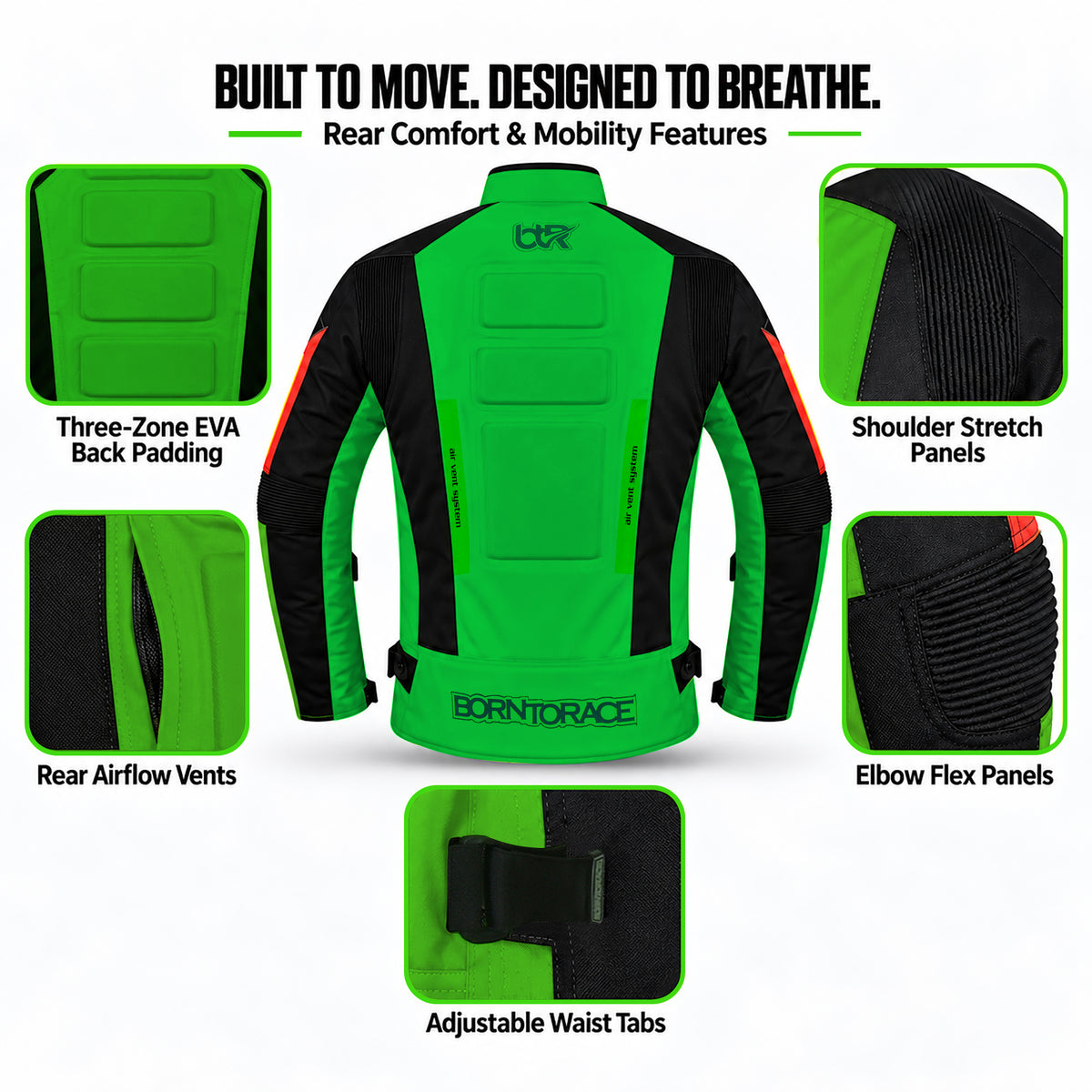 Men's Waterproof Cordura Motorcycle Jacket EVA - Touring & Riding