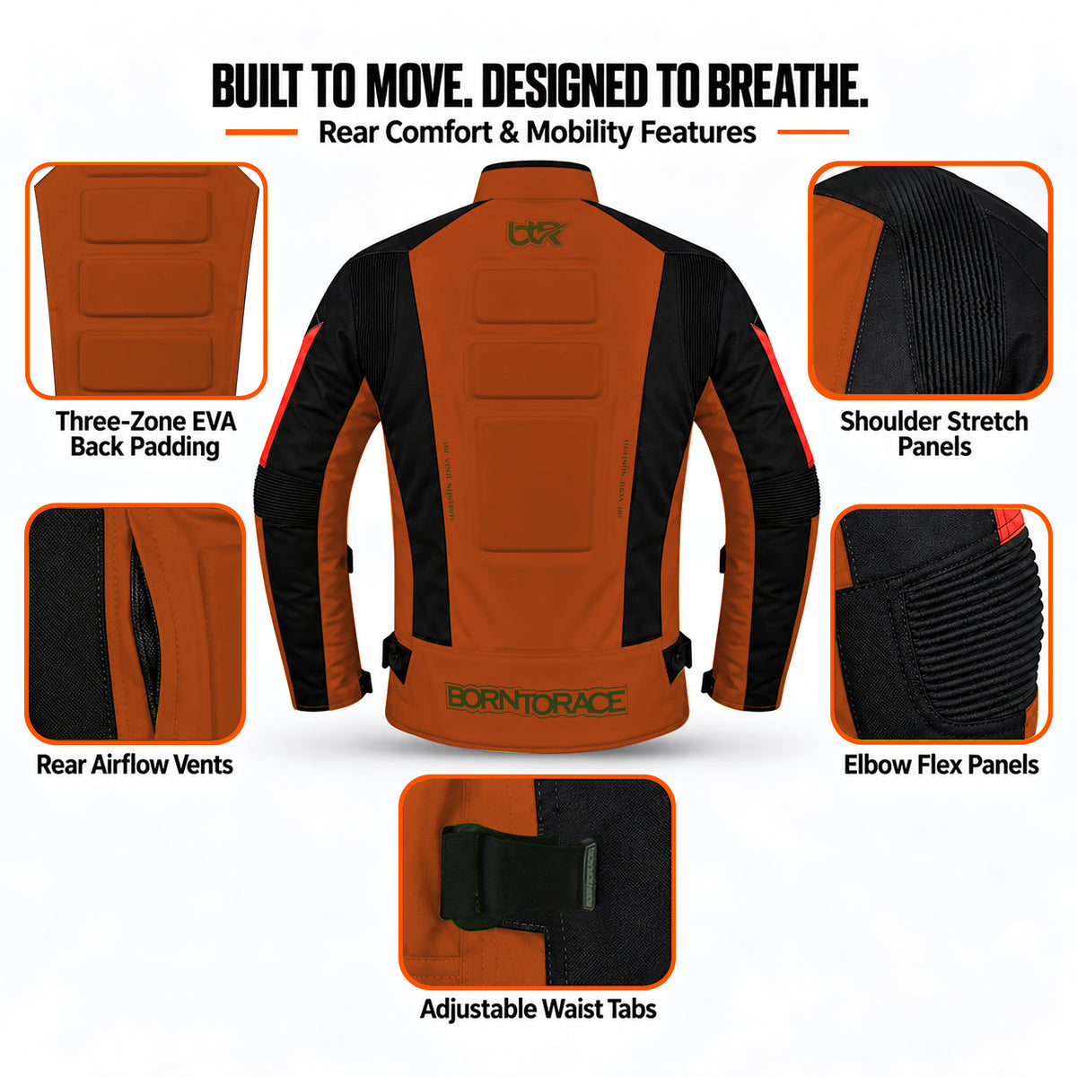 Men's Waterproof Cordura Motorcycle Jacket EVA - Touring & Riding