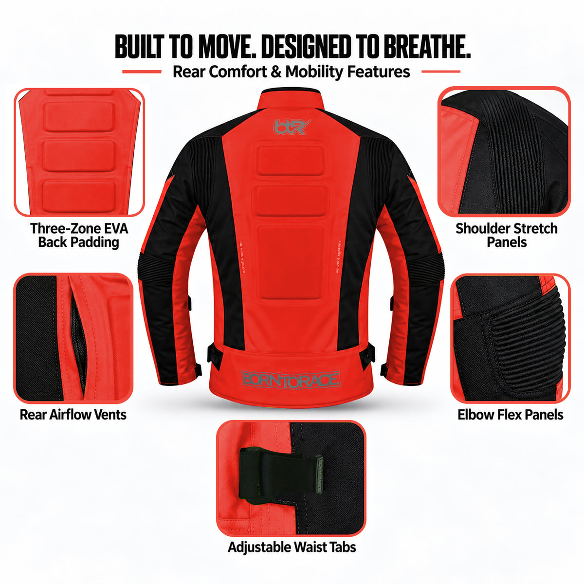 Men's Waterproof Cordura Motorcycle Jacket EVA - Touring & Riding
