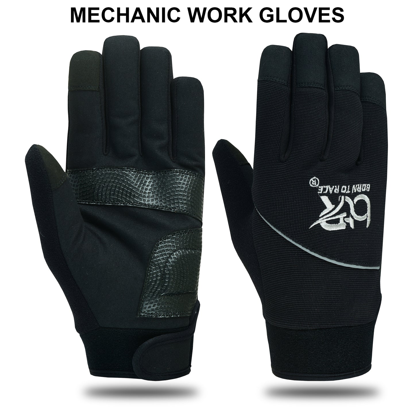 Mechanic Work Safety Gloves With Elastic Cuffs For Secure Fit Touchscreen Gloves