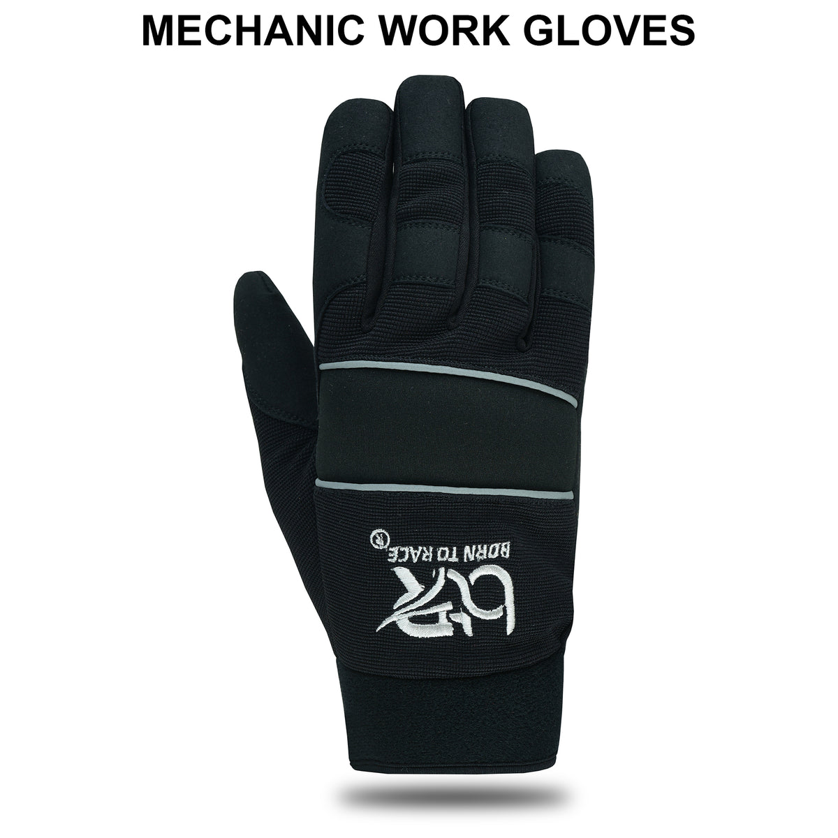 Mechanic Work Gloves Padded Safety with Elastic Cuff
