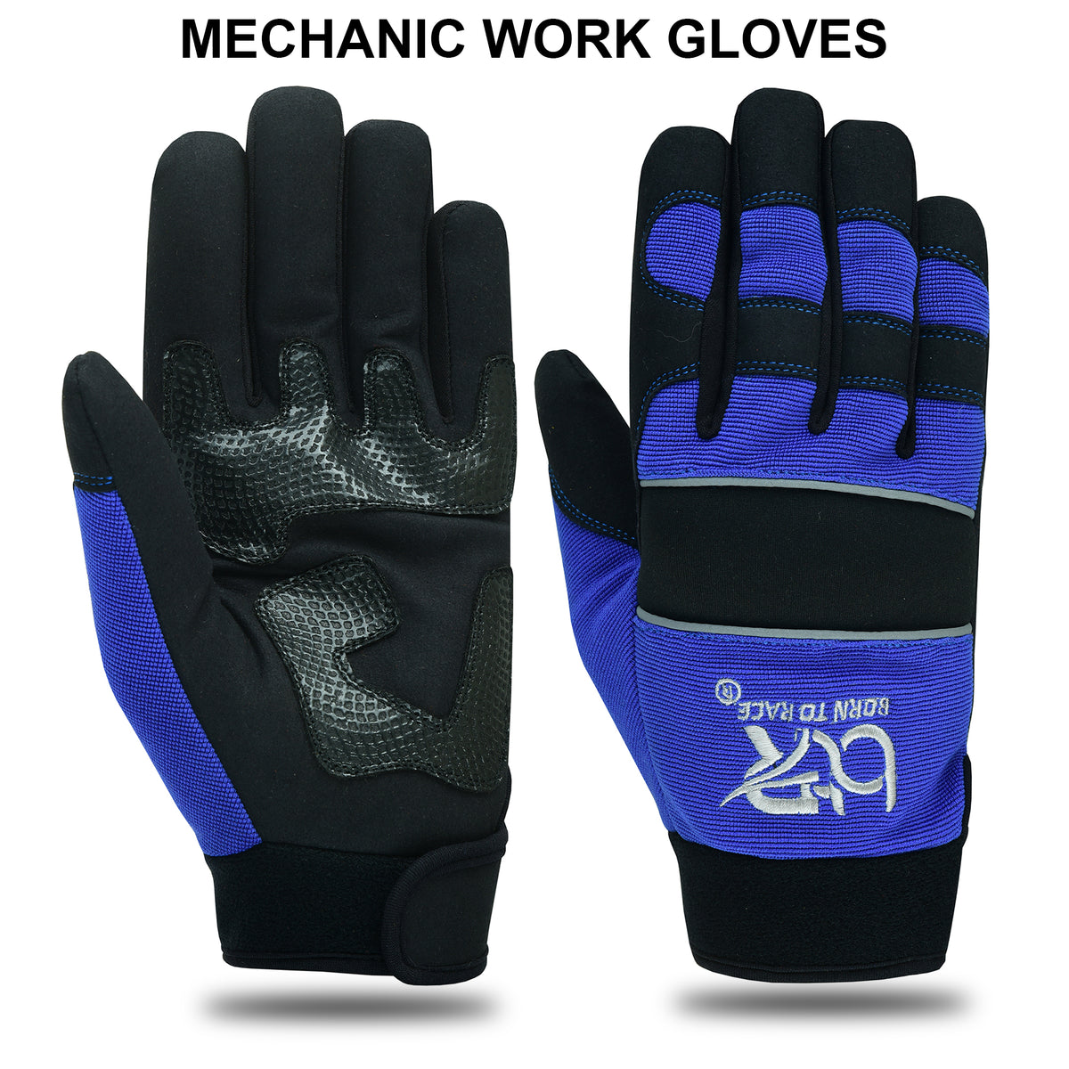 Mechanic Work Gloves Padded Safety with Elastic Cuff