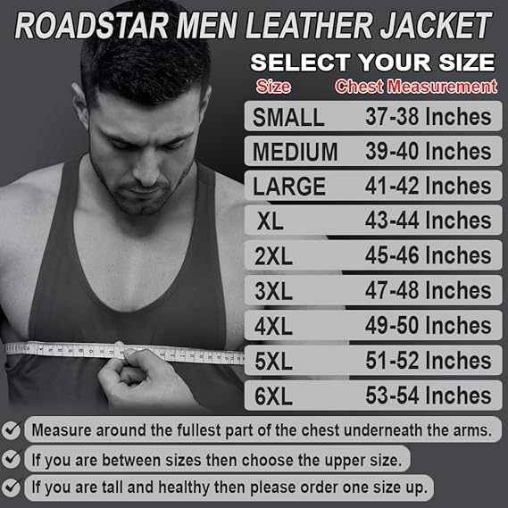 Roadstar Men's Biker Leather Motorcycle Jacket