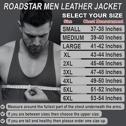 Roadstar Men's Biker Leather Motorcycle Jacket