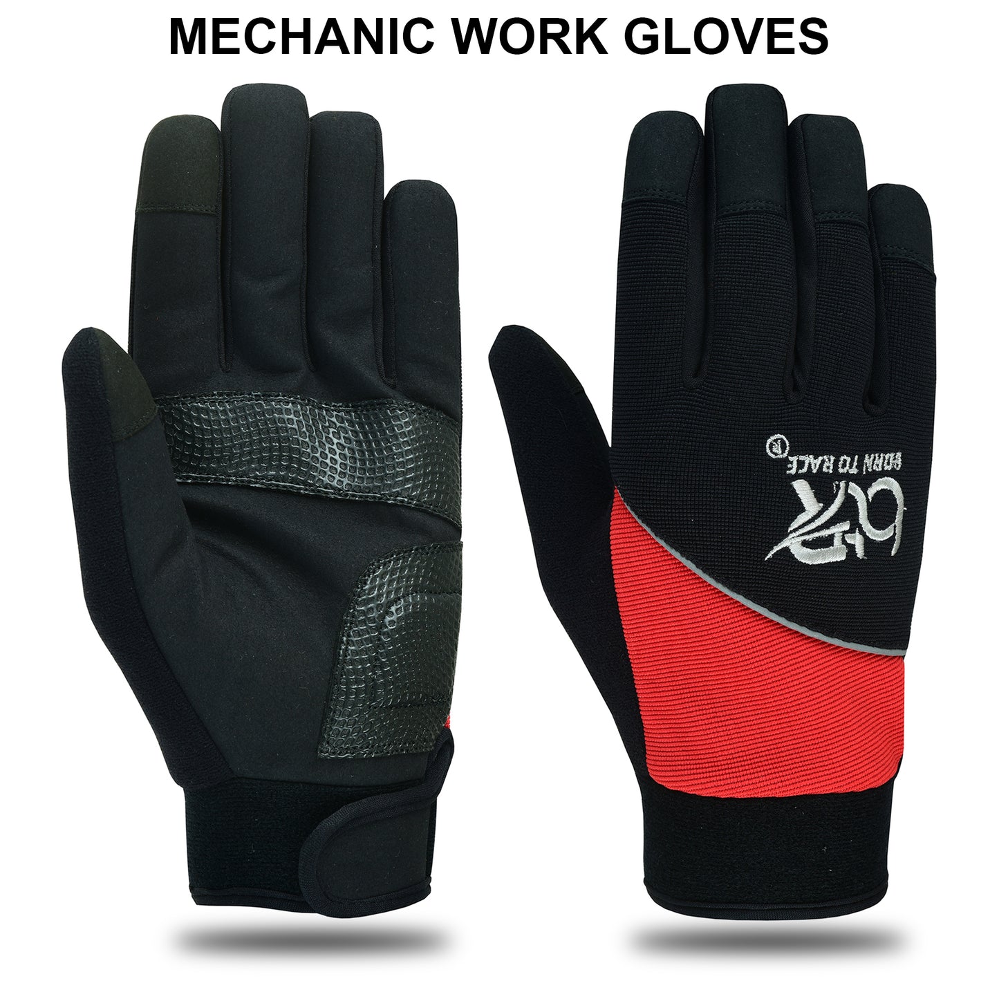 Mechanic Work Safety Gloves With Elastic Cuffs For Secure Fit Touchscreen Gloves