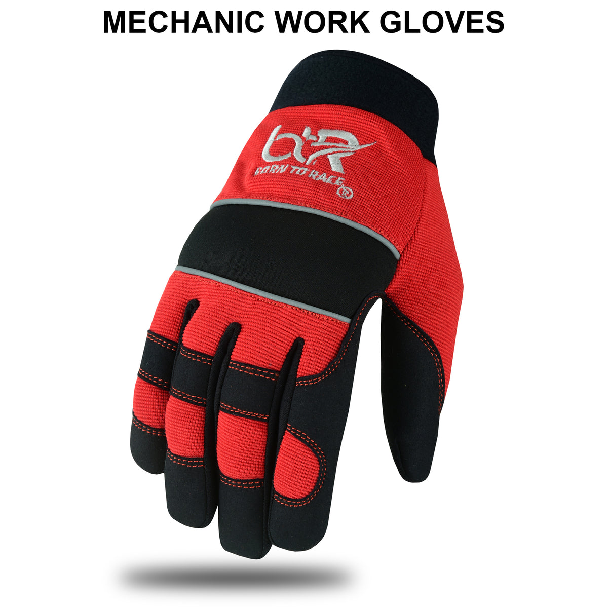 Mechanic Work Gloves Padded Safety with Elastic Cuff
