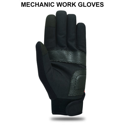 Mechanic Work Safety Gloves With Elastic Cuffs For Secure Fit Touchscreen Gloves