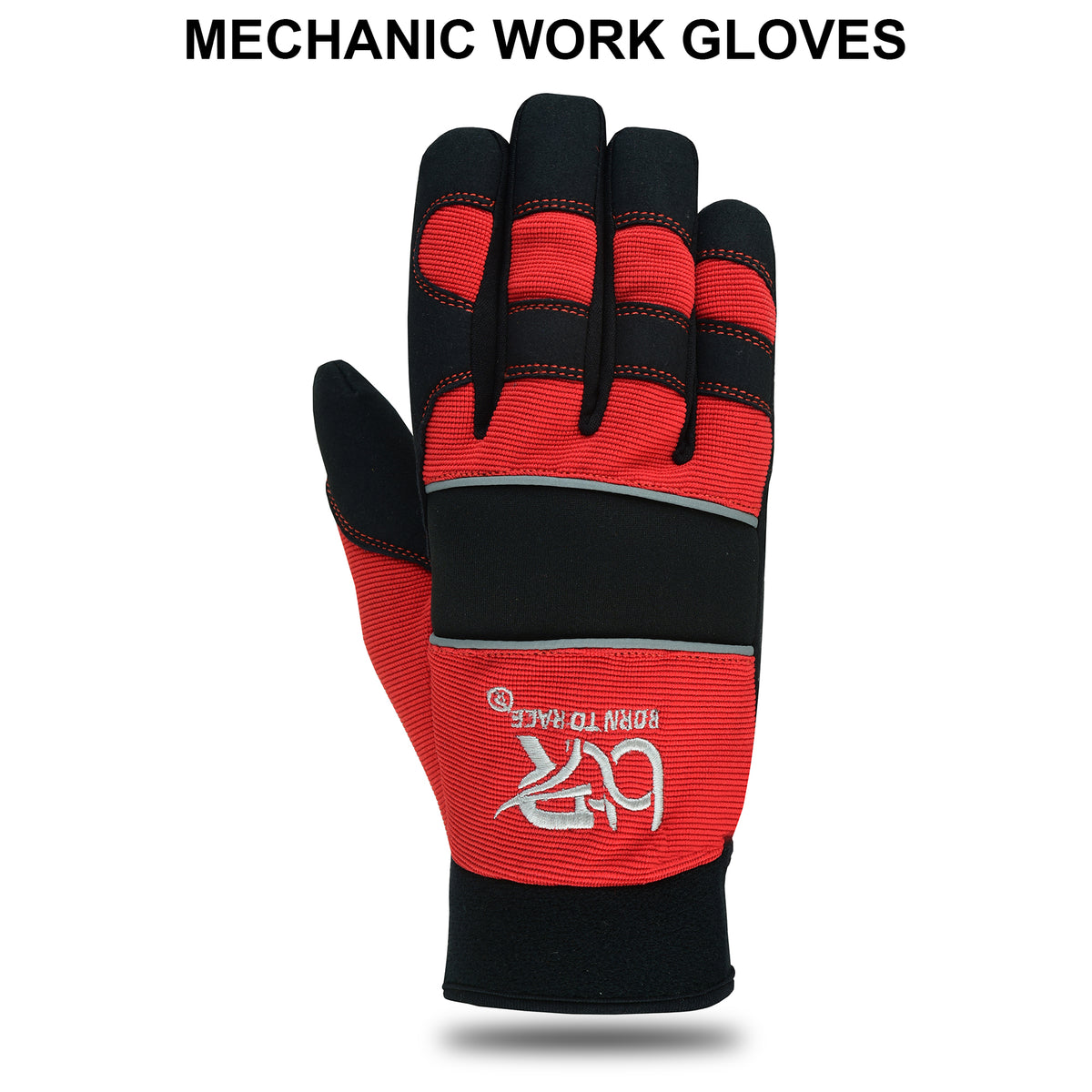 Mechanic Work Gloves Padded Safety with Elastic Cuff