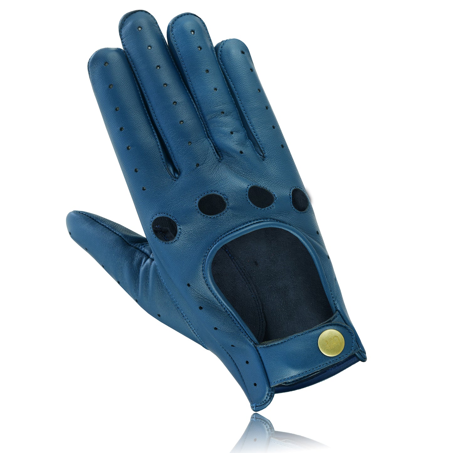 Men Leather Driving Full Finger Gloves