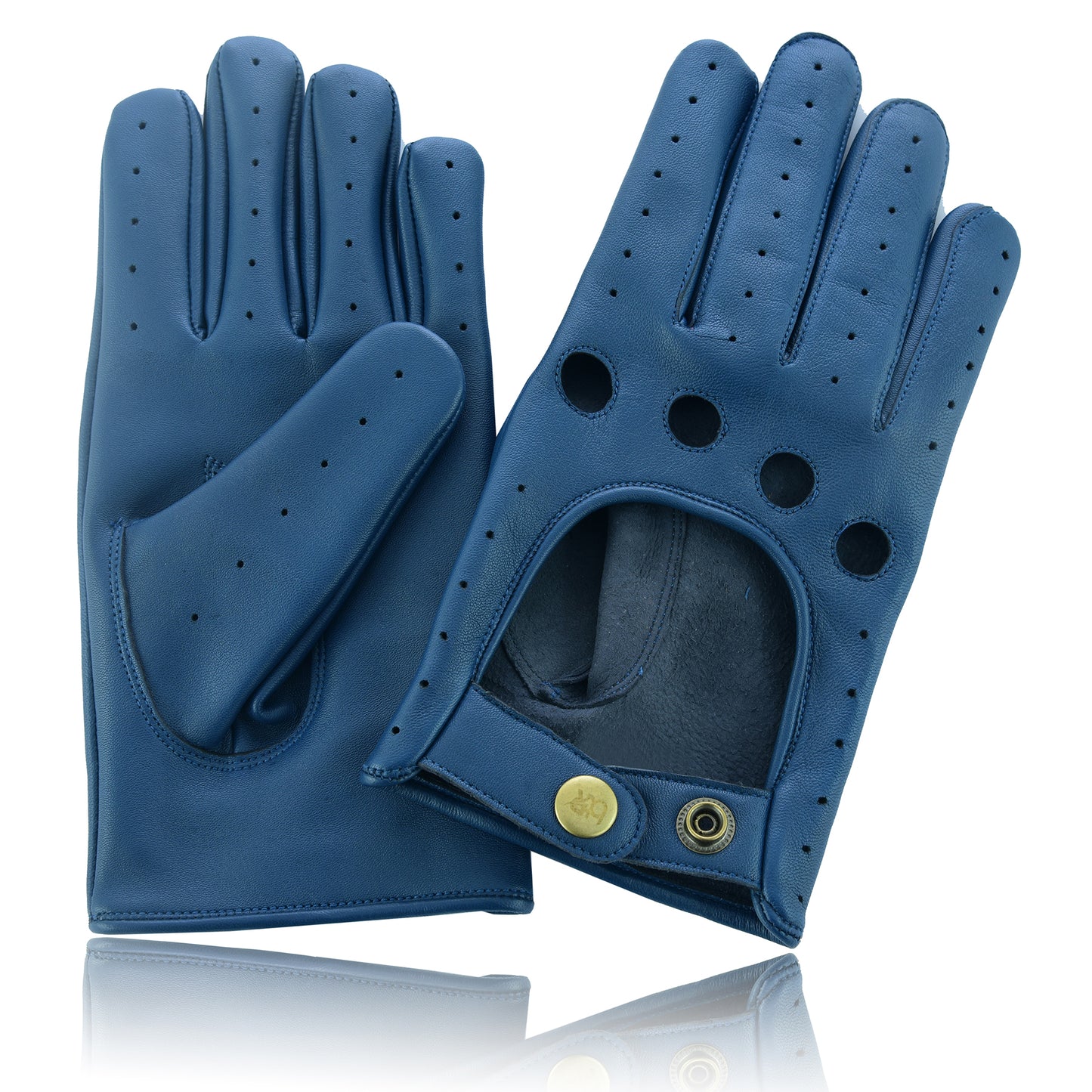 Men Leather Driving Full Finger Gloves
