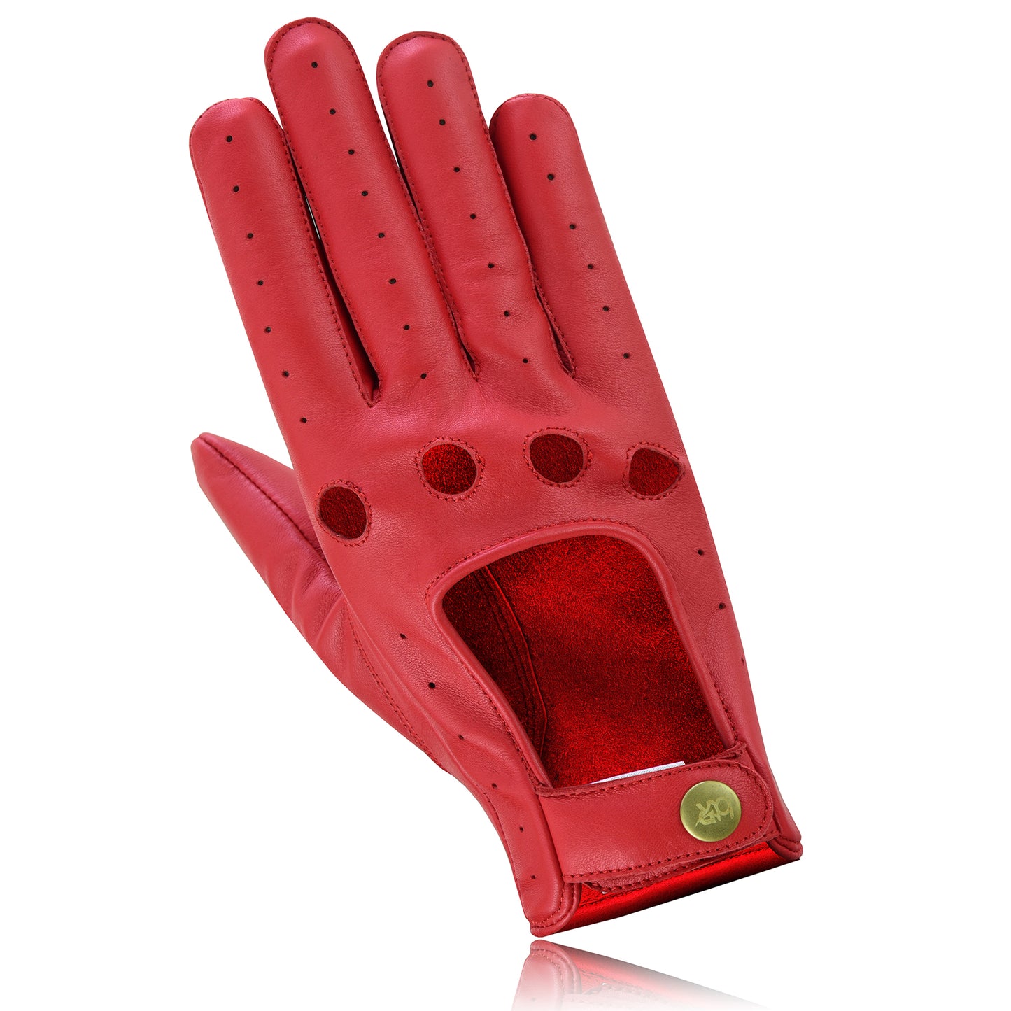 Men Leather Driving Full Finger Gloves