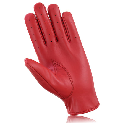 Men Leather Driving Full Finger Gloves